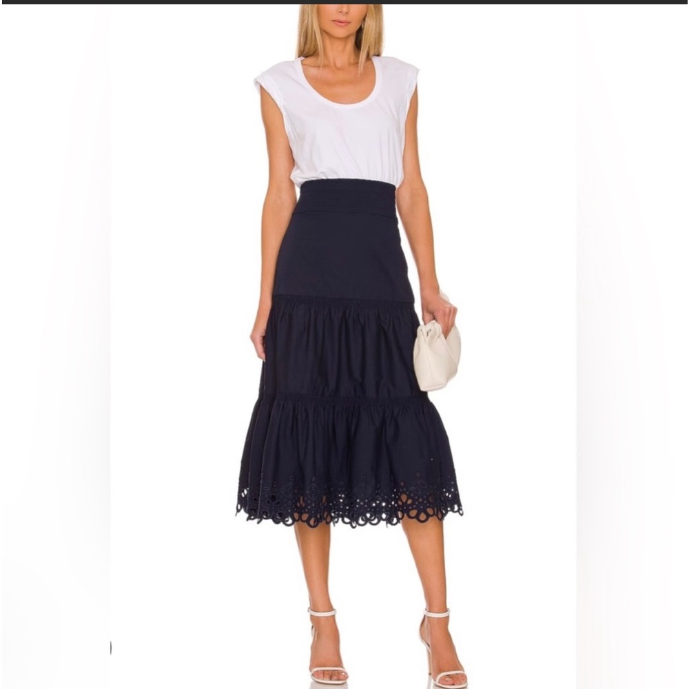 Veronica Beard Amaia Eyelet Cotton Blend Midi Dress